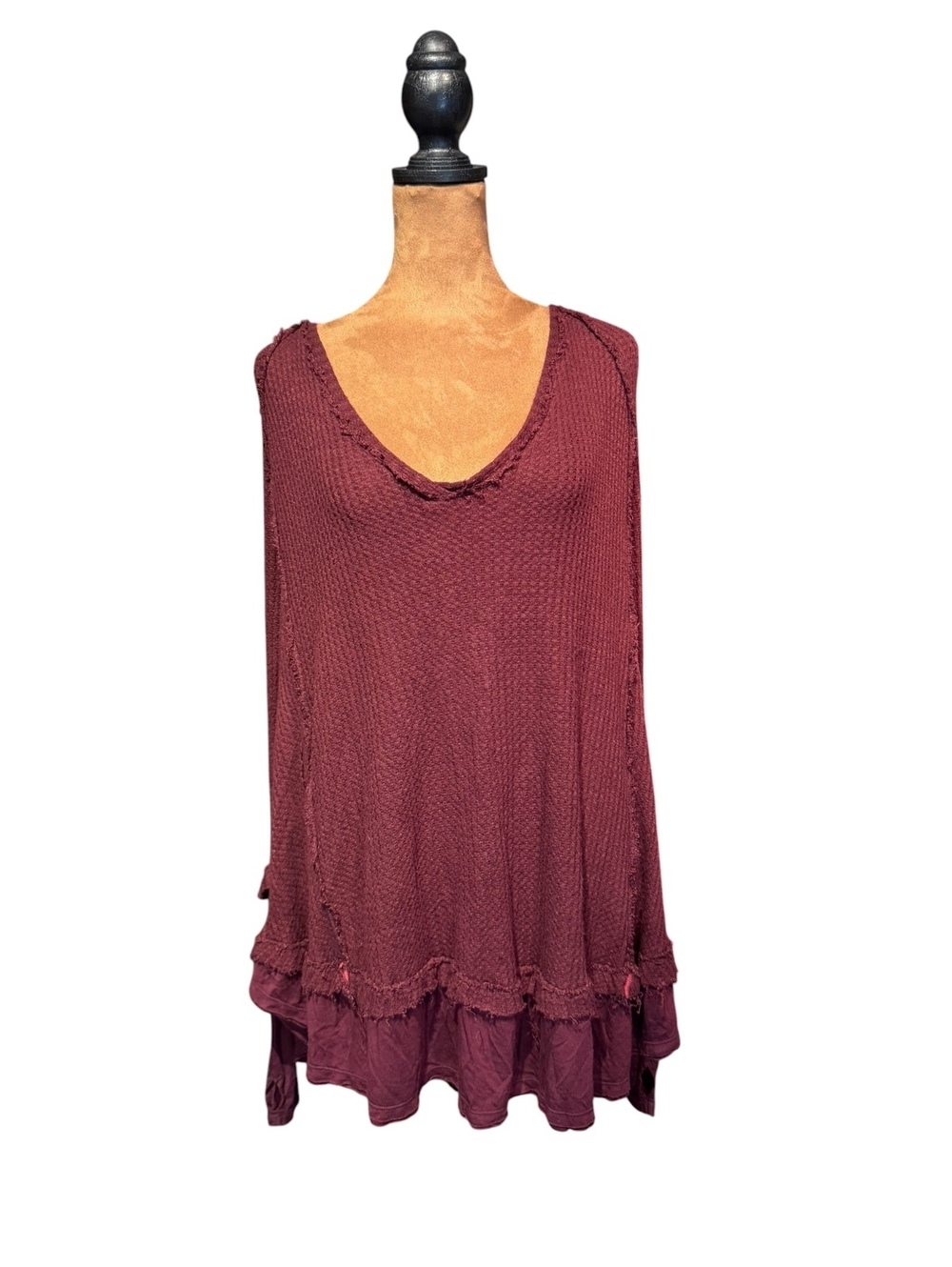 We The Free Burgundy Knit Tunic Top